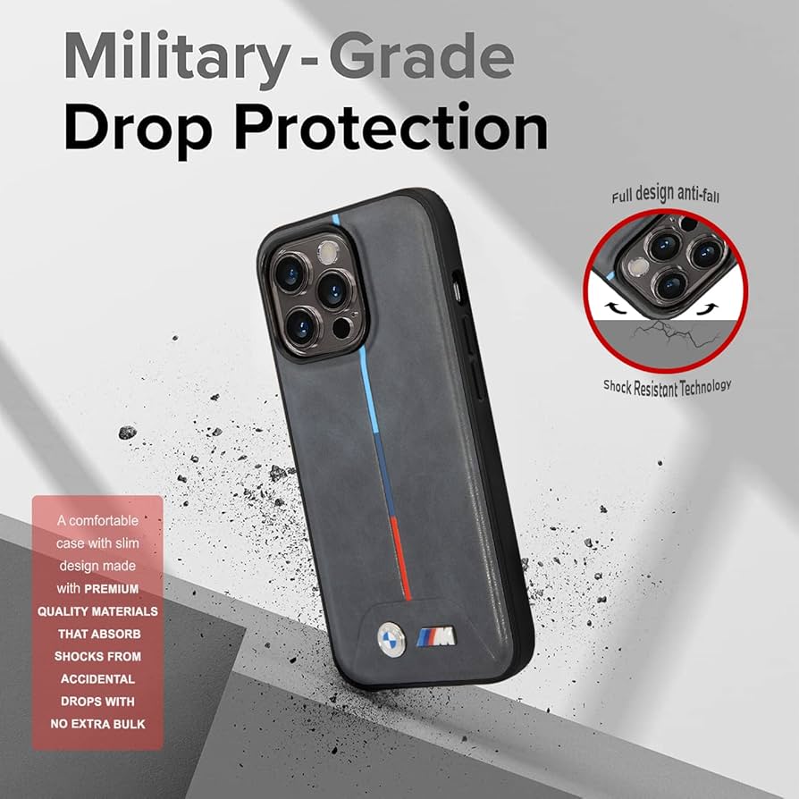 Amazon.co.jp: BMW iPhone 14 Pro用電話ケース グレー キルト